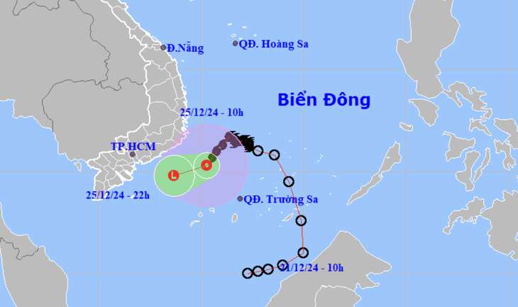 Bão số 10 suy yếu thành áp thấp nhiệt đới, đang ở ngoài khơi Khánh Hòa - Bình Thuận