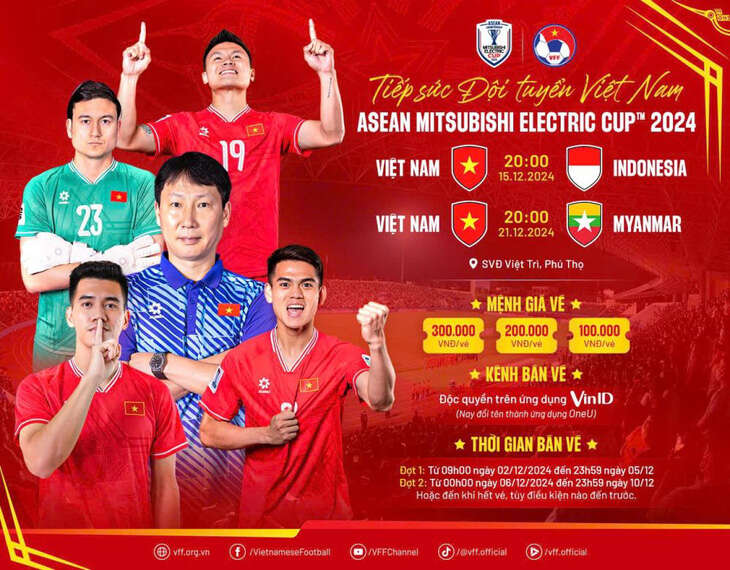 Vé xem đội tuyển Việt Nam đấu ASEAN Cup 2024 cao nhất 300.000 đồng