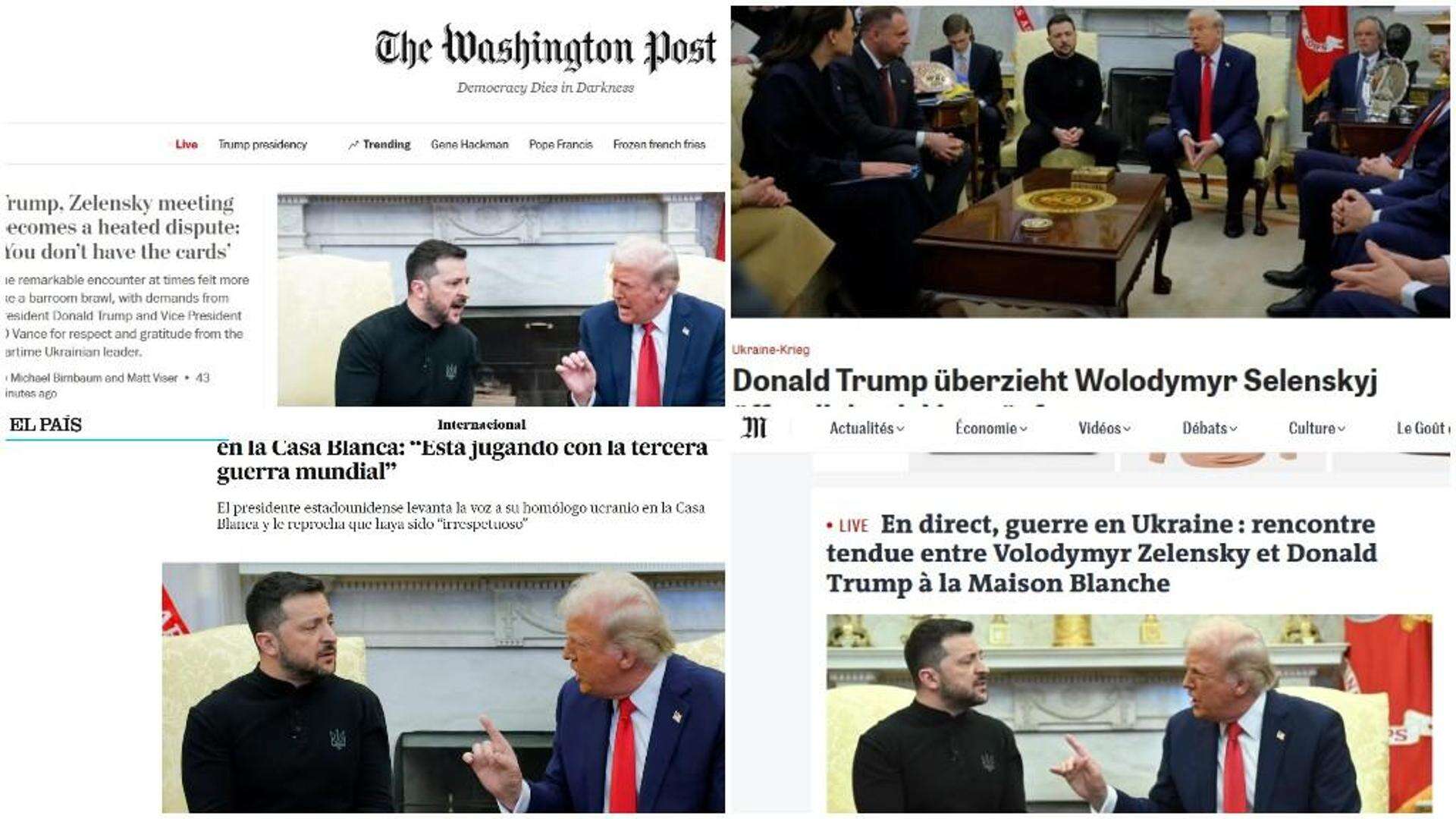 Dal Wp al Guardian, lo scontro Trump-Zelensky in prima pagina in tutto il mondo