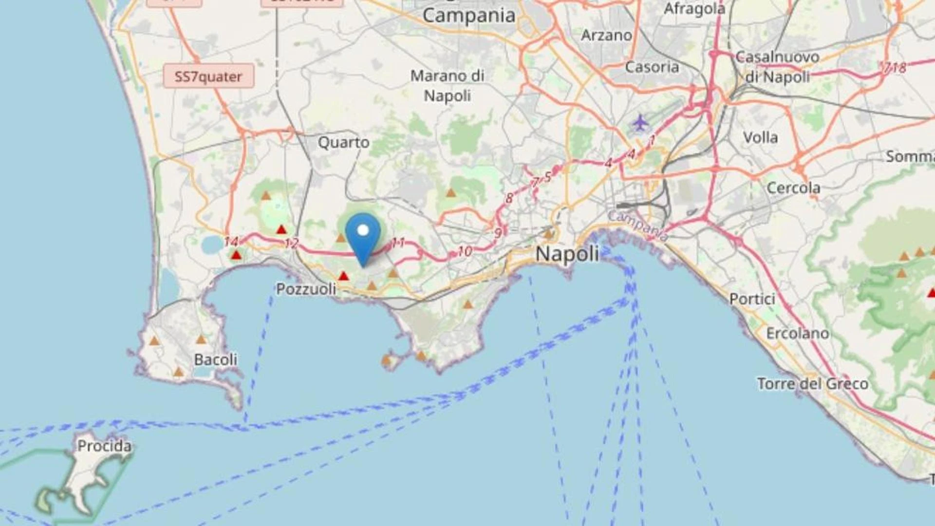 Nuovo sciame sismico ai Campi Flegrei: all’alba scossa di magnitudo 3.2 avvertita anche a Napoli