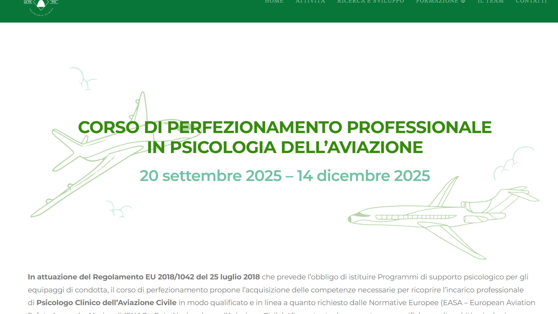 Aviazione civile, un corso per formare gli psicologi dei piloti