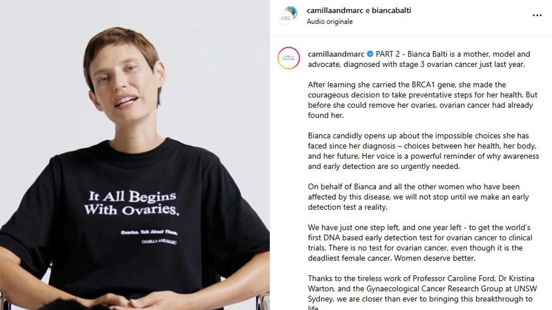 Bianca Balti, un anno fa la diagnosi di tumore: “Sono qui, la ricerca mi dà speranza”