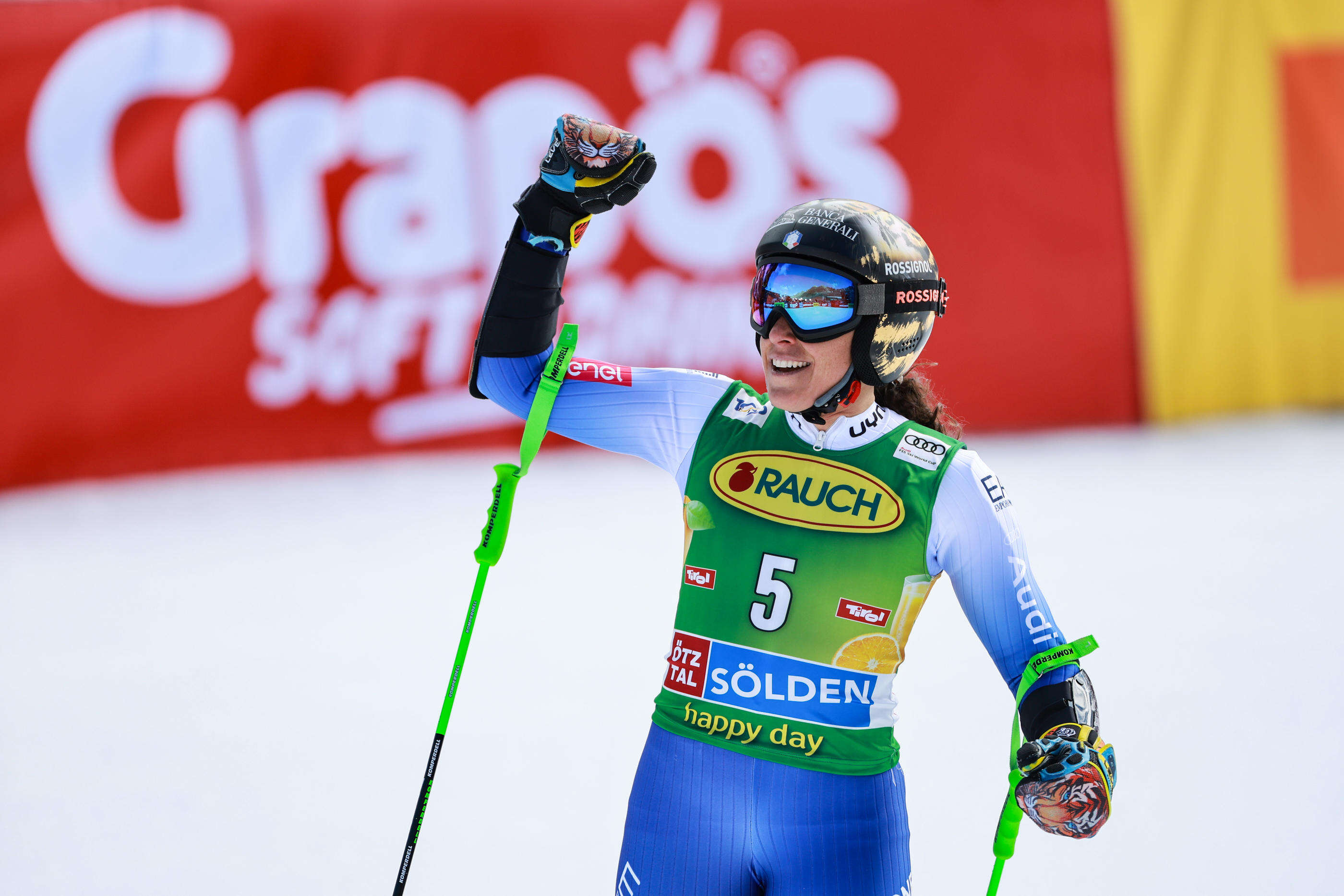 Ski alpin, Géant femmes de Sölden : la vidéo de la « chicken dance » de l’Italienne Brignone après sa victoire