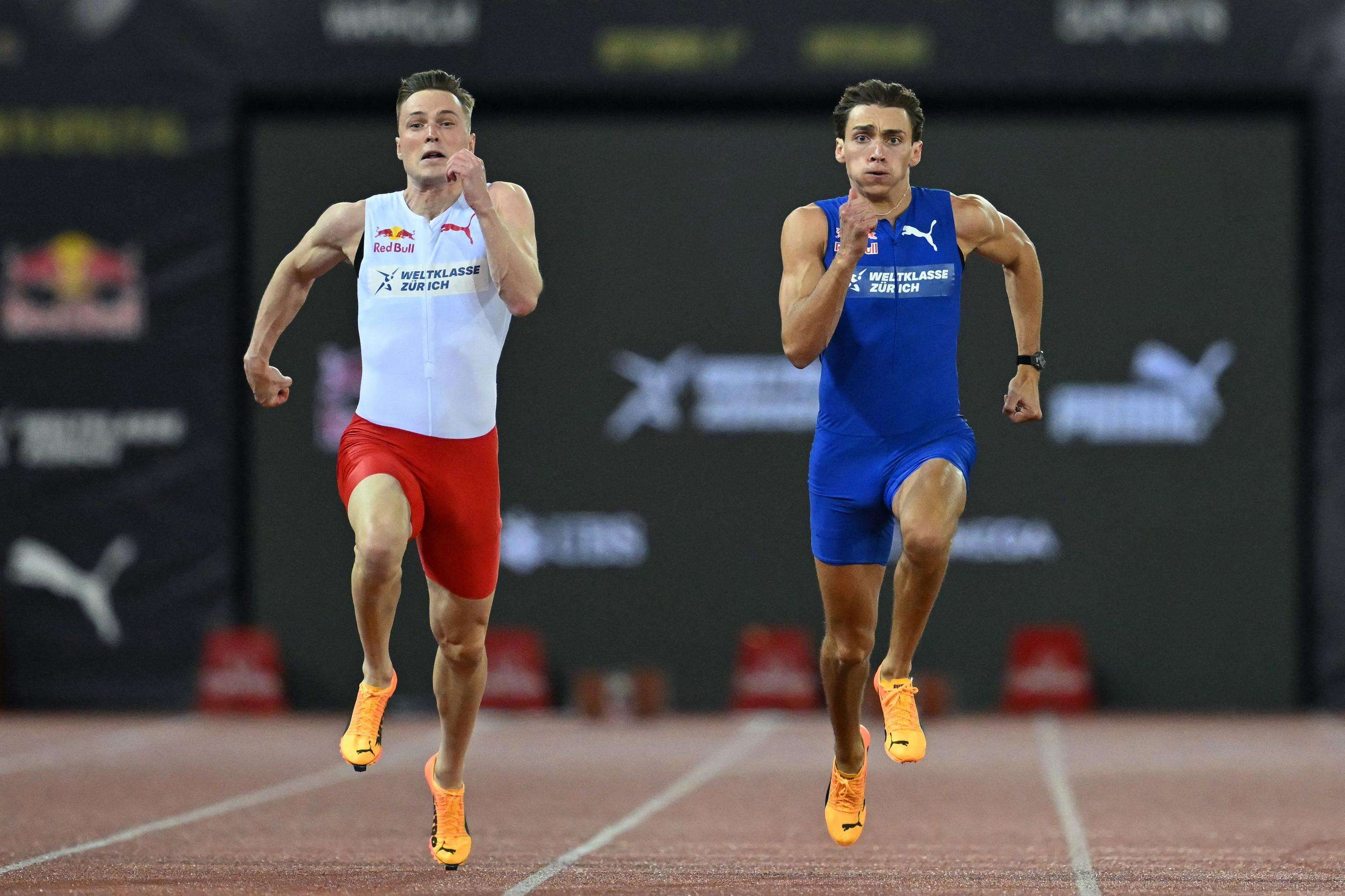 Athlétisme : Duplantis plus rapide que Warholm sur 100 m, l’épilogue d’un défi fou entre deux géants