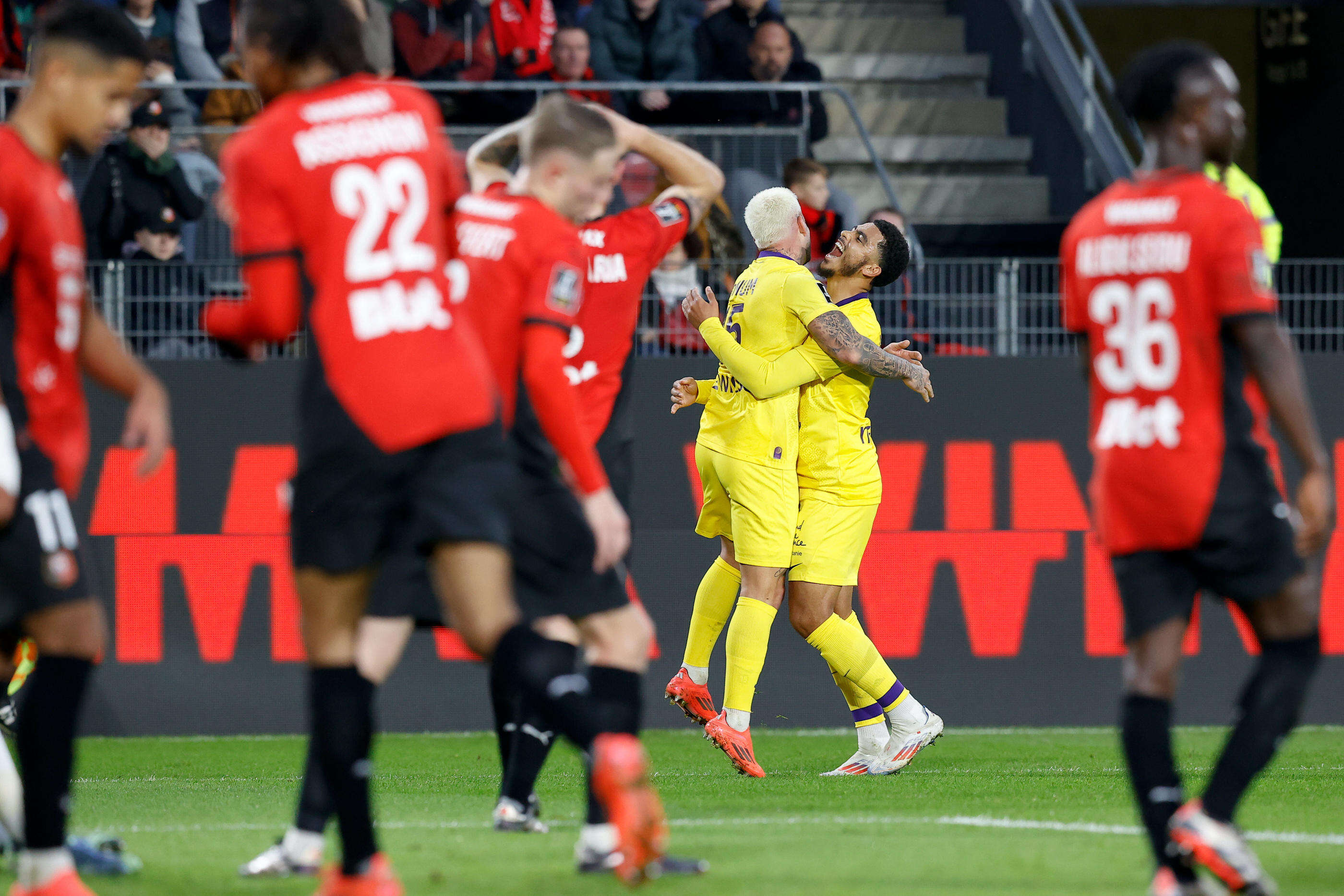 Ligue 1 : Toulouse enfonce Rennes, Brest chute chez la lanterne rouge et Reims se relance