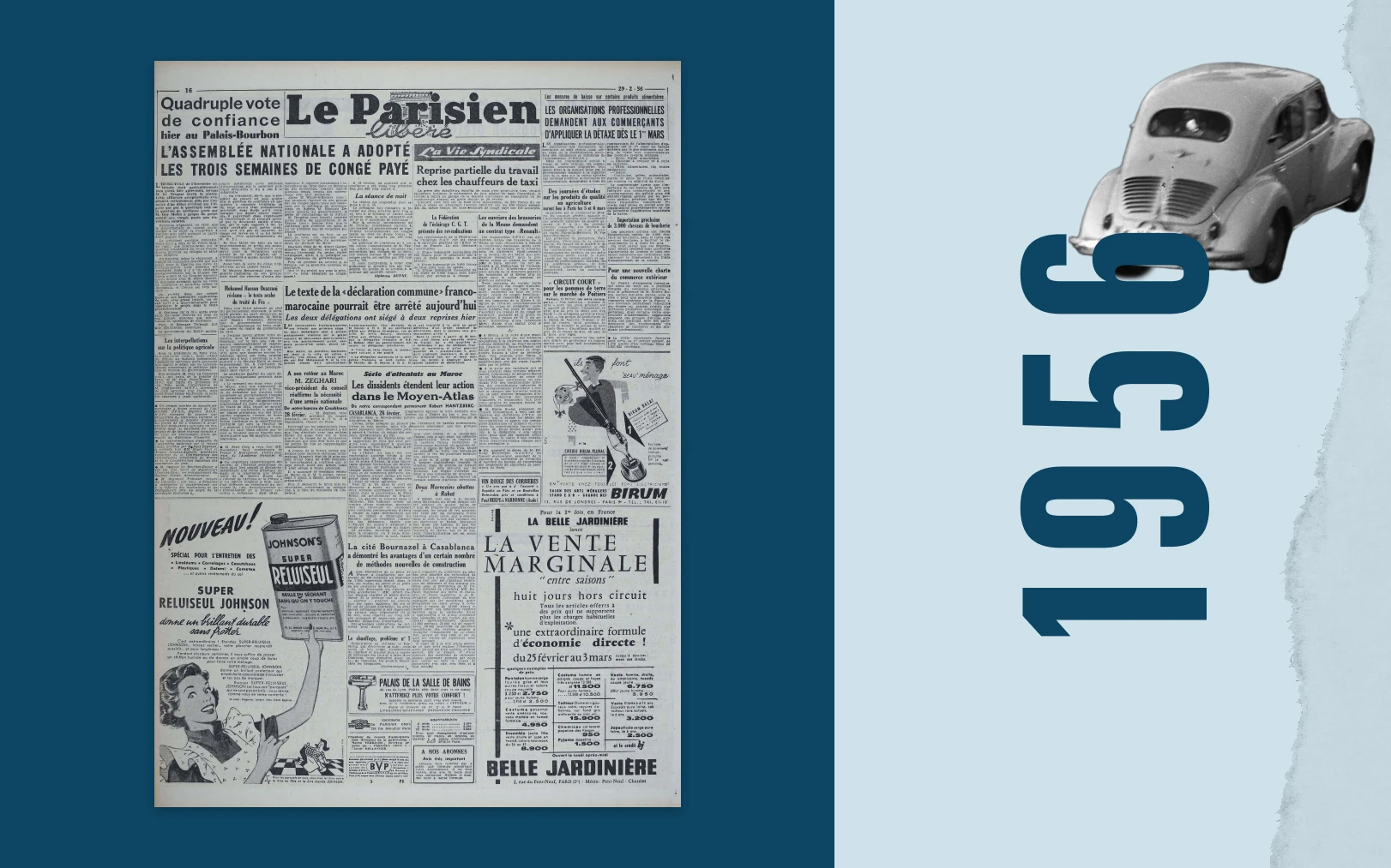 29 février 1956 : face aux trois semaines de congés payés adoptées, le service minimum du Parisien Libéré