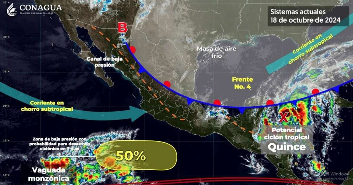 Potencial ciclón tropical 15 pone en alerta a QRoo: ¿Cuál será su trayectoria?