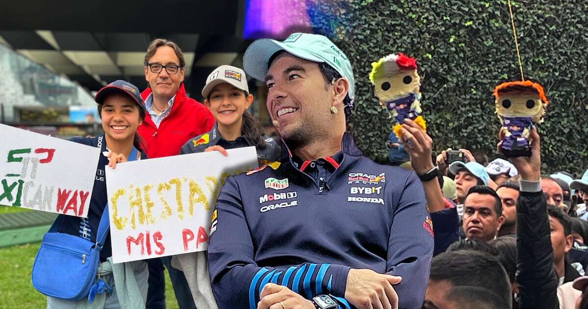 ‘Checomanía’ anda a tope previo al GP de México: Fans de ‘Checo’ van a apoyarlo en conferencia (FOTOS)