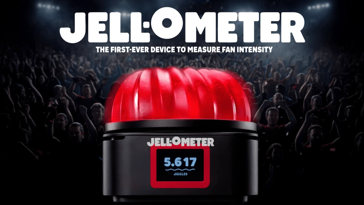 Giant Jell-O measures crowd volume in wobbles