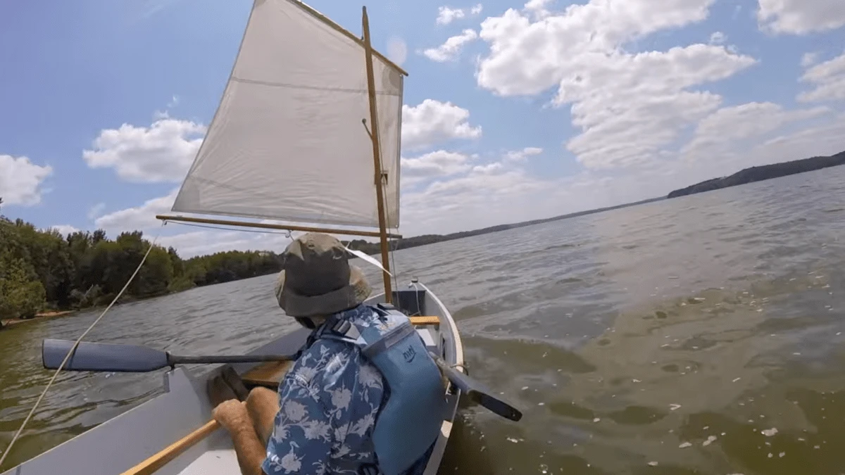 Man builds 12-foot-long sailboat with materials from hardware store
