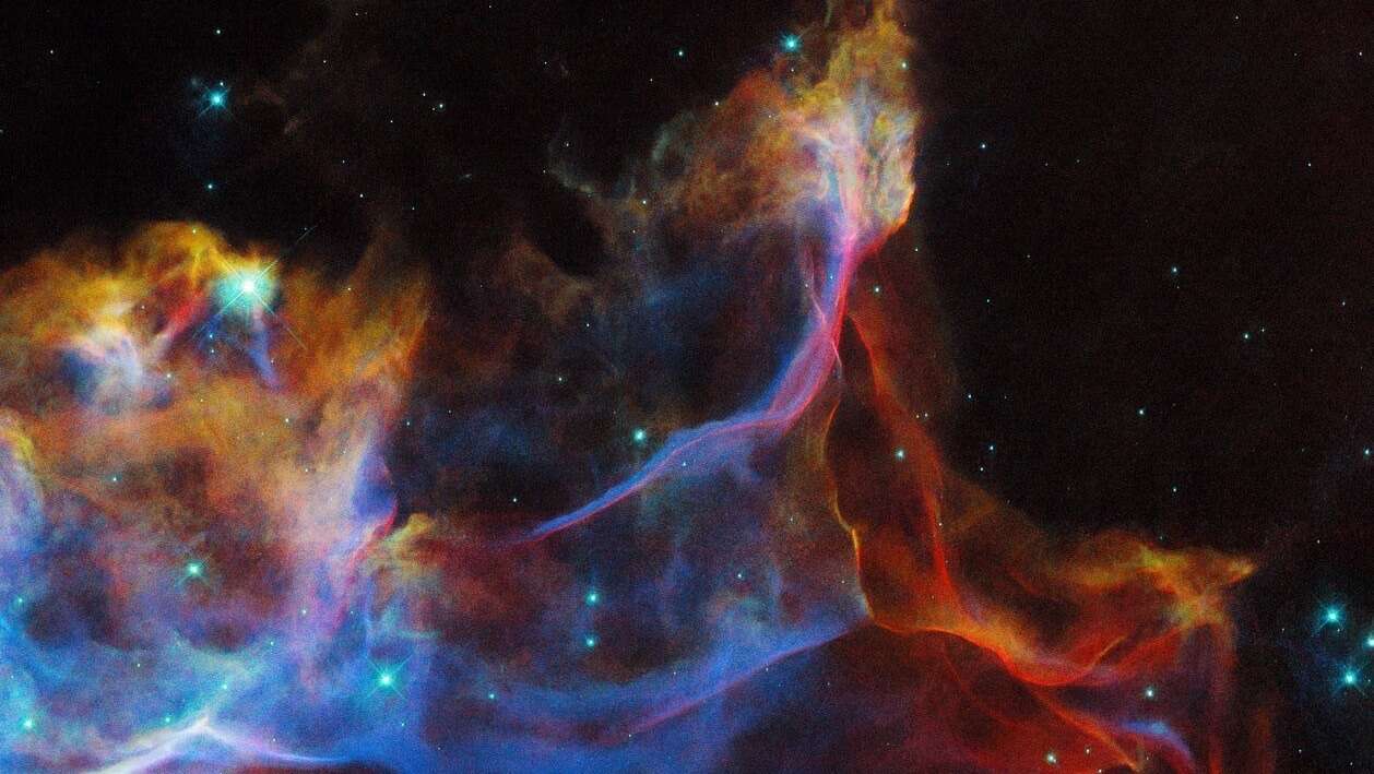 Candy-colored atoms shine in new image of the Veil Nebula