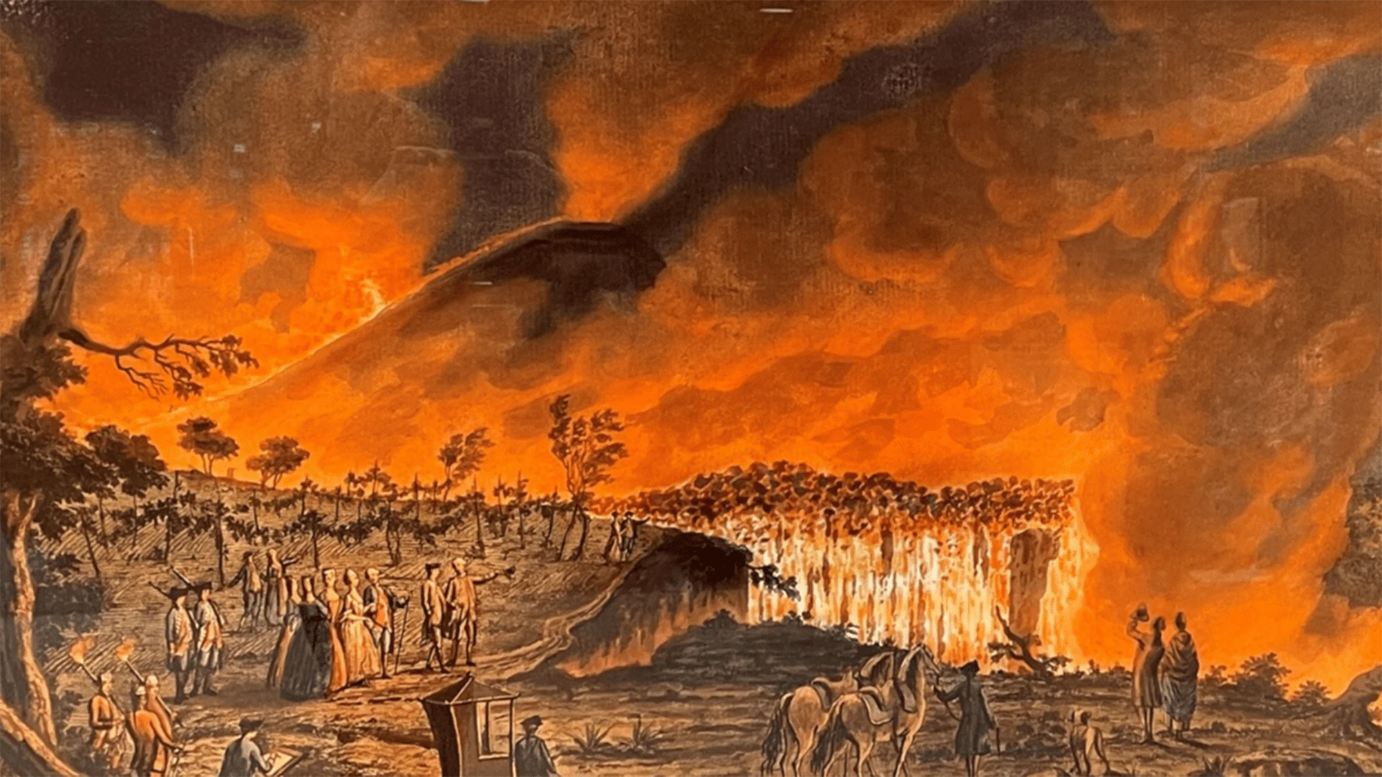 Engineers bring a 250-year-old mechanical painting of Mount Vesuvius to firey life