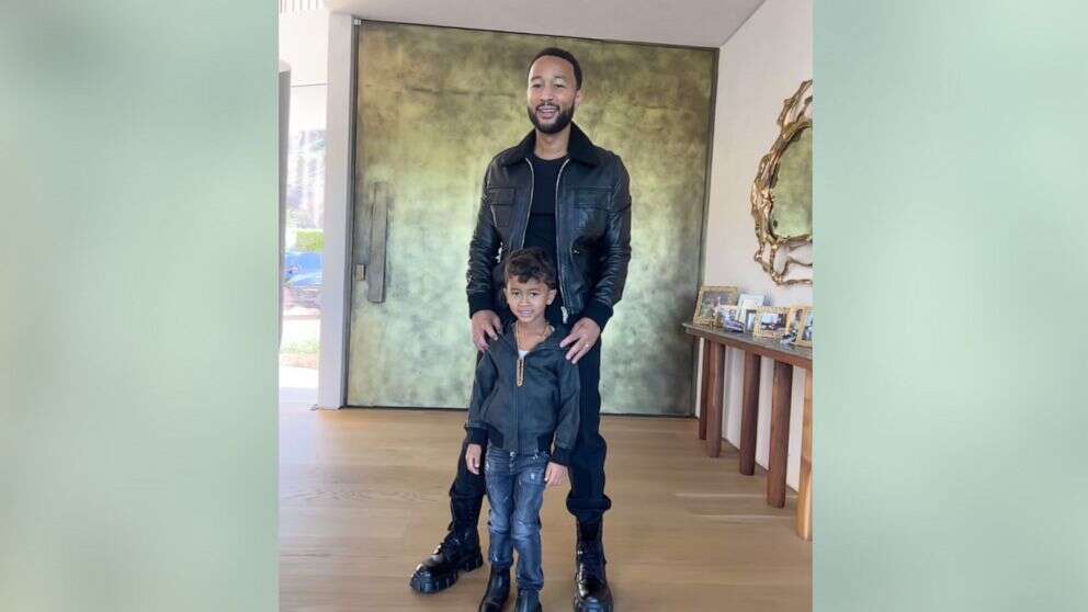 @johnlegend/InstagramJohn Legend shares adorable video with 'mini-me' son MilesThe father-son duo were nearly twinning in the Instagram video.8/29/2023 12:50:43 EDT