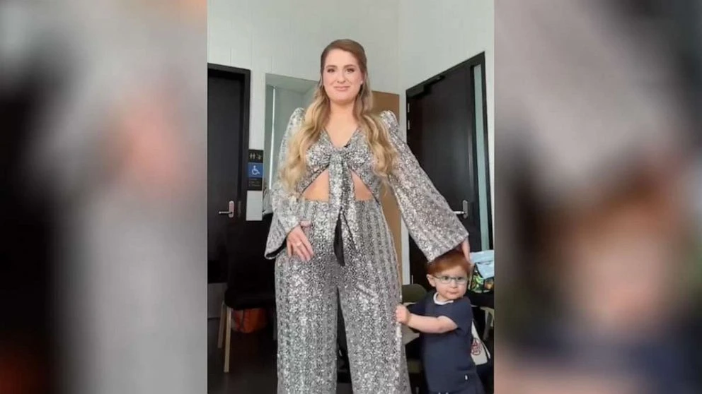 Meghan Trainor sings and dances with son Riley