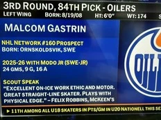 Edmonton Oilers draft relentless Swedish forward with second pick