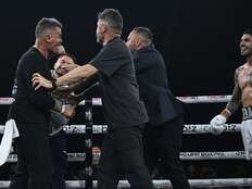 Boxer’s brother throws punch at rival trainer in chaotic post-fight melee