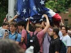 'THROW 'EM A RAGER': Frat brothers celebrated for protecting U.S. flag from protesters