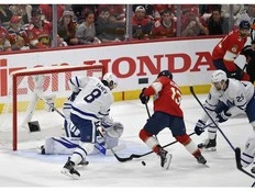 Panthers rule Sam Reinhart out for Game 3, after he took shot to knee in Game 2 vs. Hurricanes