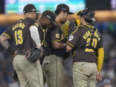 Balls tossed from stands, delaying Dodgers-Padres NLDS game