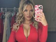 Paige Spiranac uses her cleavage to catch candy in new video challenge