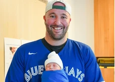 Oakville dad watches Blue Jays historic Game 6 with newborn son who was 'born ready'