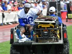 Bills WR Shavers carted off with ankle injury; LB Bernard, WR Samuel sidelined with hamstring issues