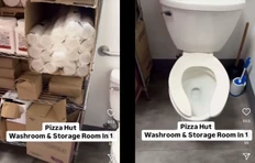 Pizza Hut location stored food supplies in washroom: 'Gross'