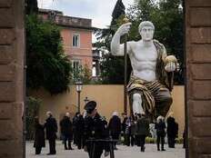 Gigantic replica of Emperor Constantine looks out over Rome as 3D technology brings past to life