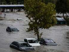 Flooding in central France submerges rail and road links