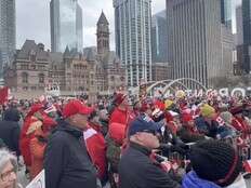 'STAND TOGETHER': Elbows Up, Canada stages rally at Nathan Phillips Square