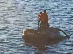 Floating sauna patrons dressed only in towels pull 2 from car that plunged into Norwegian fjord