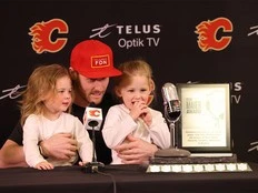 Flames forward Blake Coleman wins Peter Maher Good Guy Award