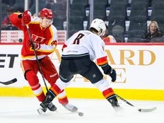 Flames prospect William Stromgren proves potential with clutch playoff goal for Wranglers