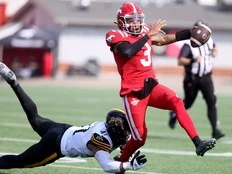 Dedrick Mills, Vernon Adams Jr. power Stampeders to season-opening win over Tiger-Cats