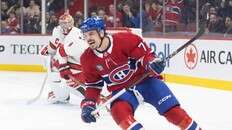 Canadiens' Arber Xhekaj takes his medicine after being benched against Sharks