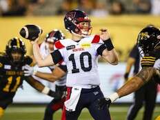 Alouettes' Davis Alexander could return as quarterback Monday against Redblacks