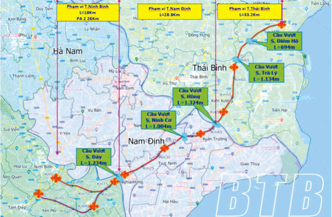 Chuẩn bị xây cao tốc Nam Định - Thái Bình 4 làn xe