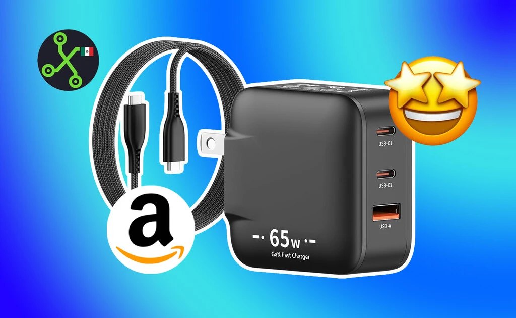 Cargador GAN de 65W barato, potente y con cable USB-C de dos metros: solo 438 pesos en Amazon 