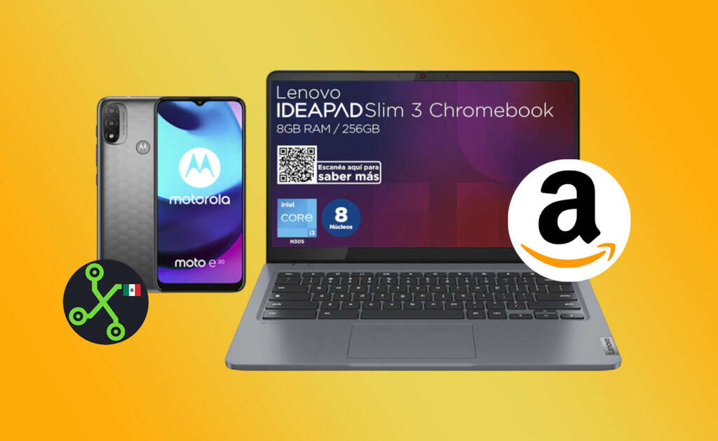 Amazon libera brutal promoción por el regreso a clases: laptop Lenovo, de 8/256 GB, más celular Motorola, por sólo 6,499 pesos