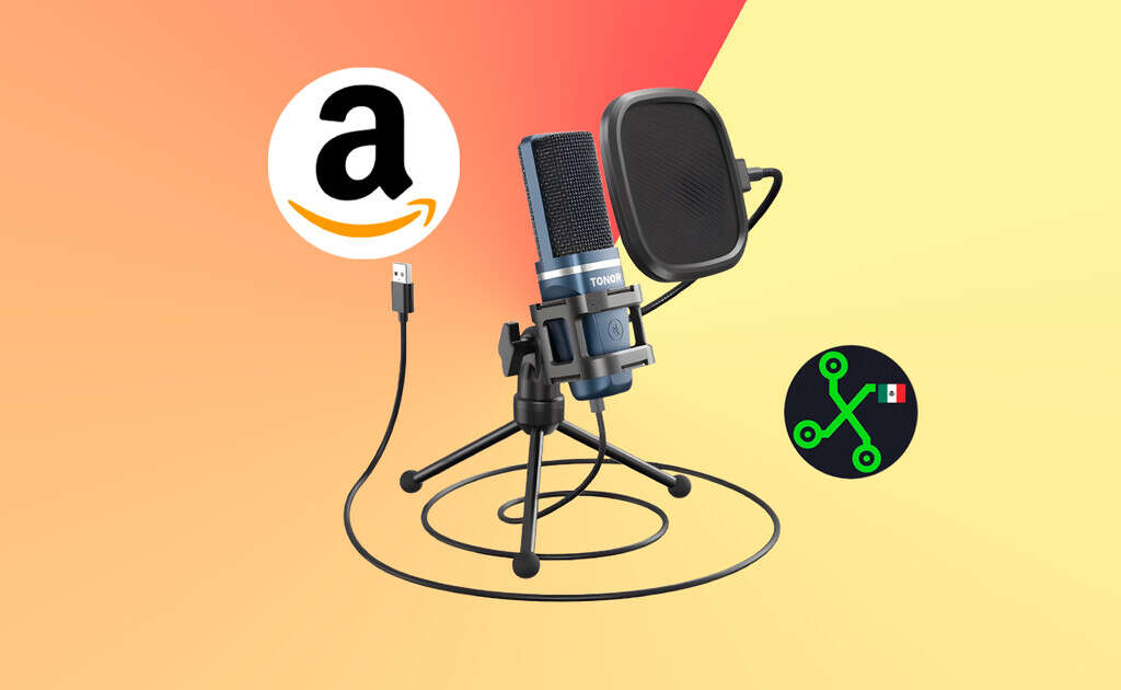 Micrófono para tus streams con tripié, condensador y filtro antipop por menos de 600 pesos con este descuento de Amazon México  