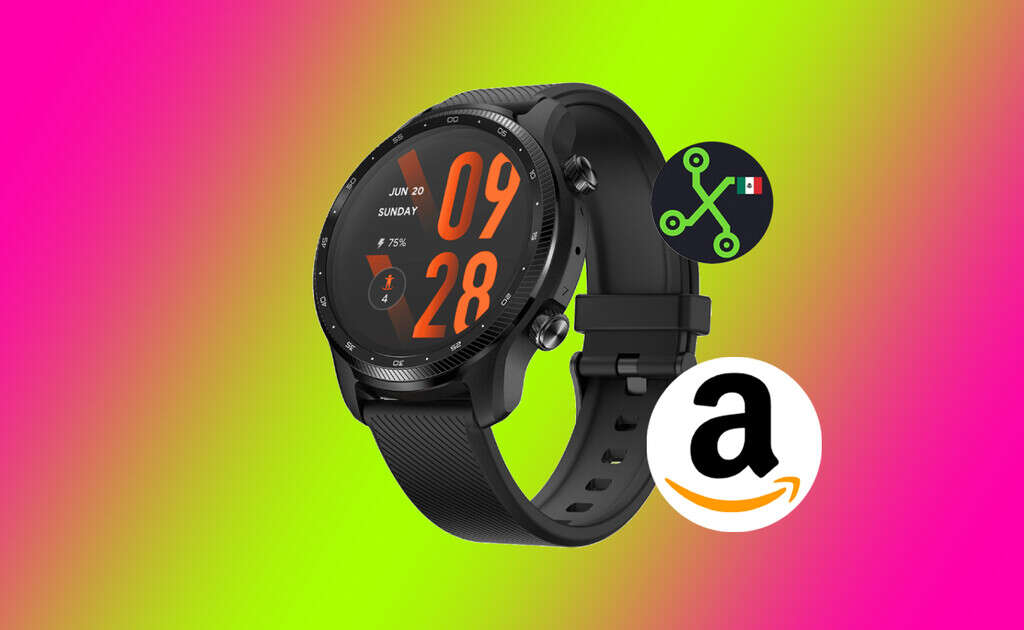 Amazon remata con 65% de descuento y 12 MSI este colosal TicWatch con sistema operativo Google, batería que dura hasta 45 días, NFC y GPS