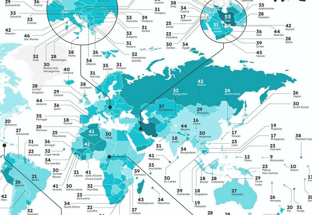 Los países con más vacaciones pagadas y festivos del mundo, detallados en un sorprendente mapa 