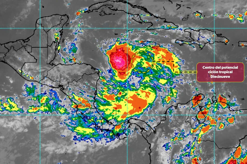 Se forma el potencial ciclón tropical 19, será la tormenta tropical Sara para el fin de semana y podría impactar en México 