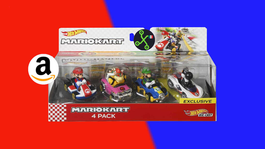 Con este cupón de Amazon México tendrás cuatro carritos de Hot Wheels edición Mario Kart por menos de 50 pesos cada uno