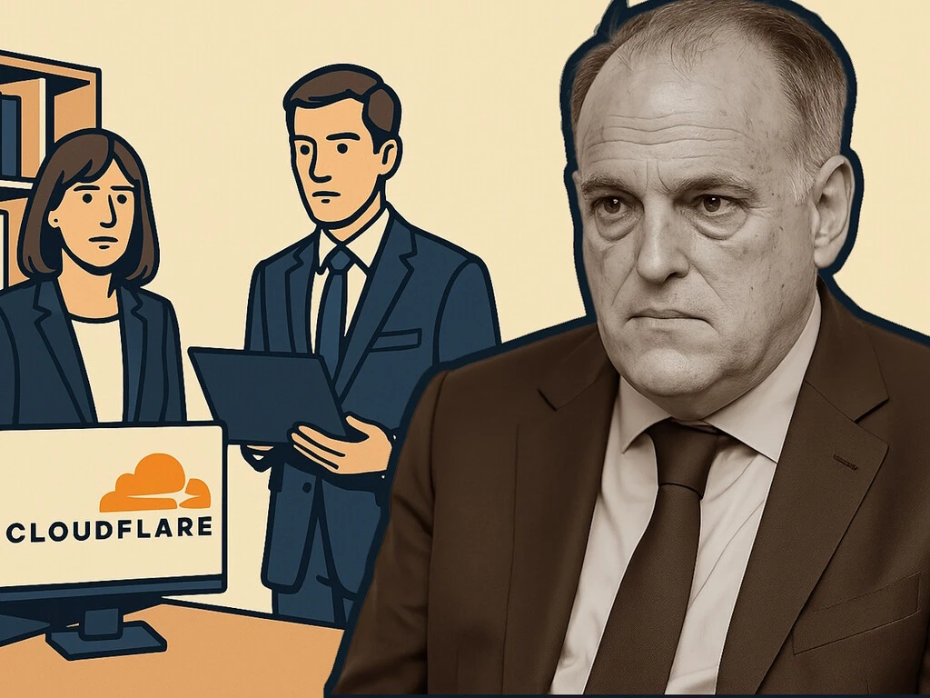 El bufete de Javier Tebas usa Cloudflare, la plataforma que señala como cómplice de las IPs que LaLiga pide bloquear 
