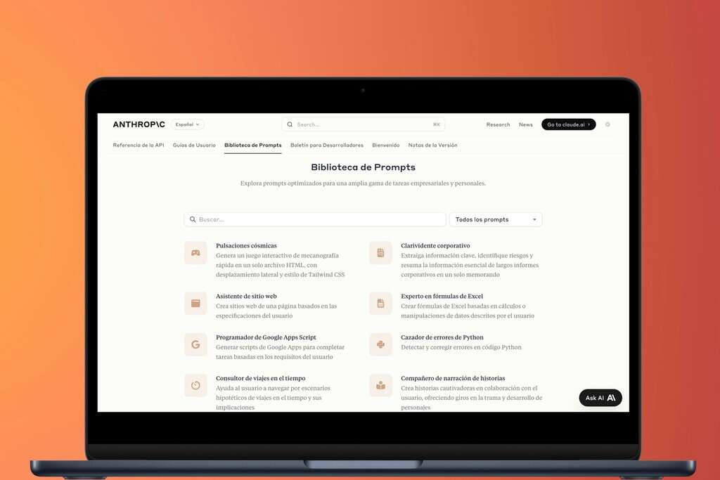 La biblioteca de prompts de Anthropic es una joya para conseguir mejores resultados con cualquier inteligencia artificial