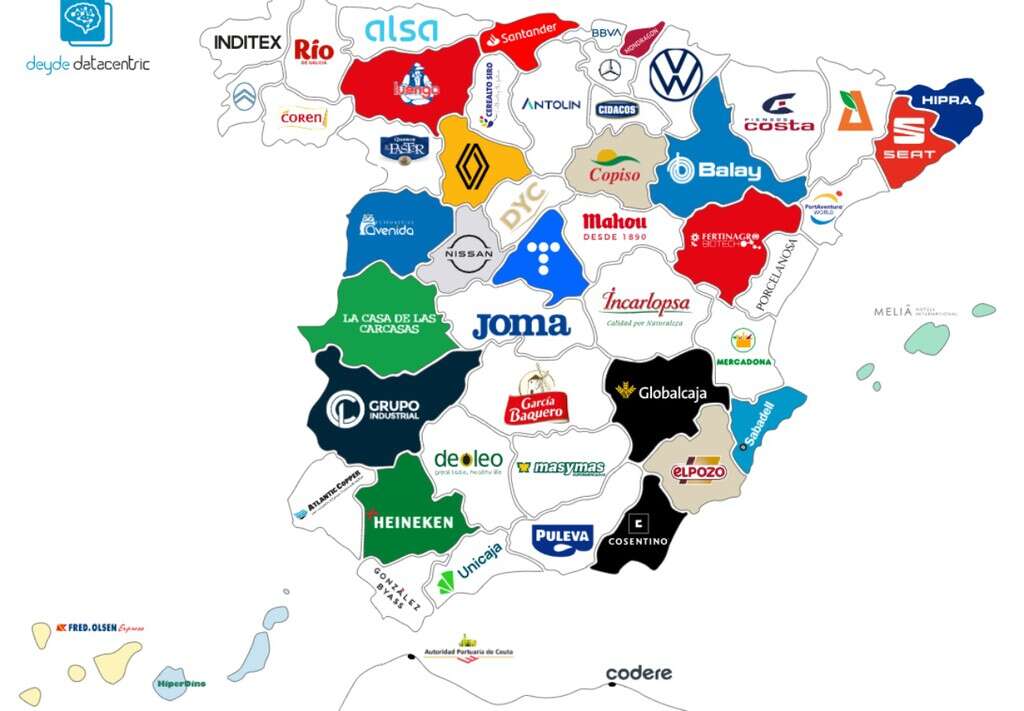 Este mapa interactivo muestra las mayores empresas de cada provincia de España  