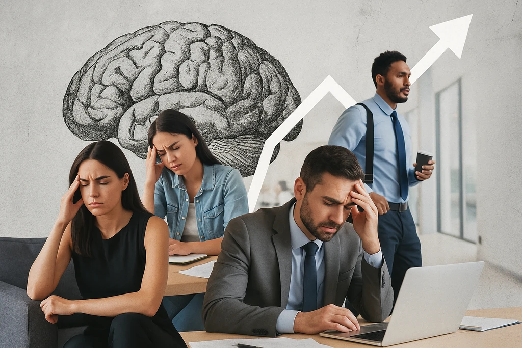 El estrés laboral en España, once puntos por encima de la media europea: el trabajo causa ansiedad o depresión a 4 de cada 10 empleados 