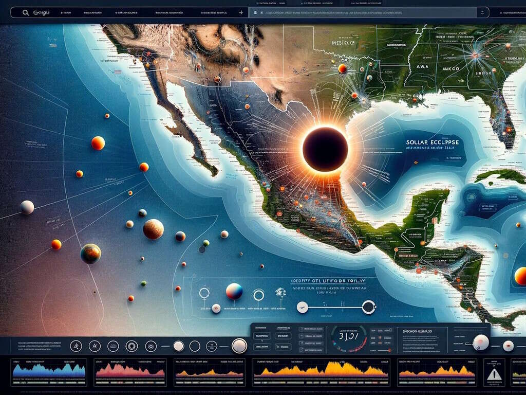 La duración y porcentaje de oscuridad del eclipse en cada lugar de México, visible en este mapa online 