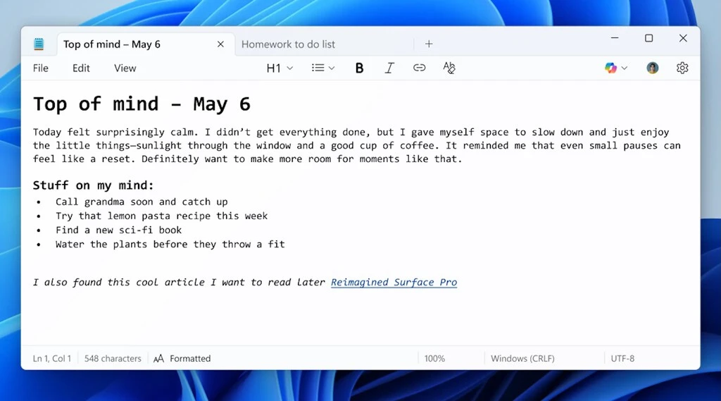 'Bloc de Notas' se ha vuelto a actualizar y ahora se parece más a WordPad. No ha terminado de gustar a la comunidad 
